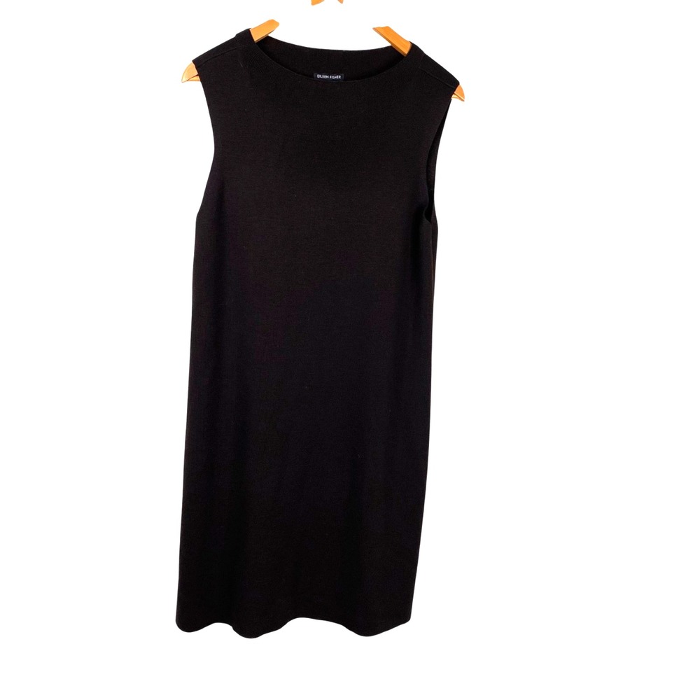 Eileen Fisher Women's 100% Wool Quiet Luxury Minimalist Career Dress Brown Sz S